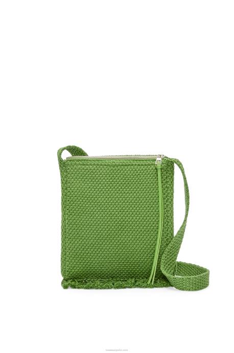 Loewe hombres bandolera con flecos en algodón orgánico LP64231 verde
