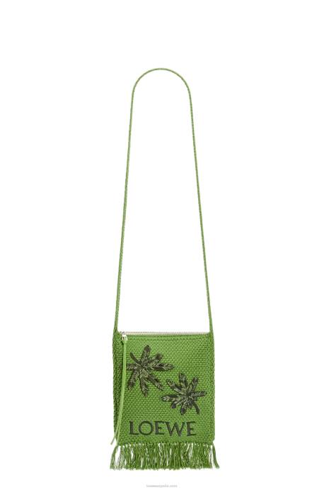 Loewe hombres bandolera con flecos en algodón orgánico LP64231 verde