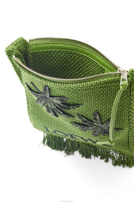 Loewe hombres bandolera con flecos en algodón orgánico LP64231 verde