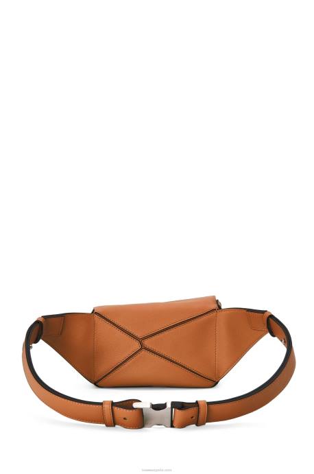 Loewe hombres Riñonera mini puzzle de piel de becerro clásica LP64278 broncearse