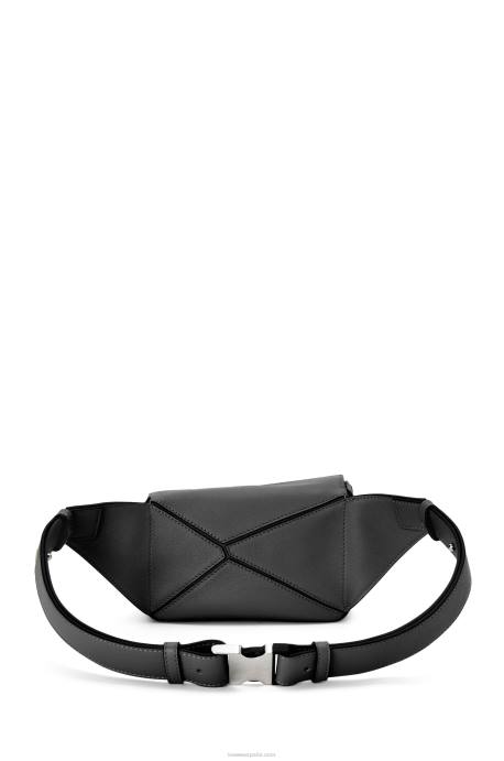 Loewe hombres Riñonera mini puzzle de piel de becerro clásica LP64279 negro