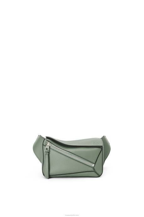Loewe hombres Riñonera mini puzzle de piel de becerro clásica LP64298 salvia oscura