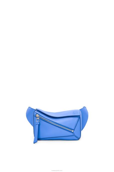 Loewe hombres Riñonera mini puzzle de piel de becerro clásica LP64547 azul marino