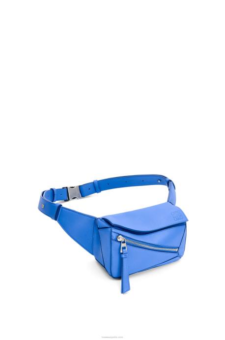 Loewe hombres Riñonera mini puzzle de piel de becerro clásica LP64547 azul marino