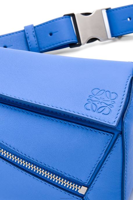 Loewe hombres Riñonera mini puzzle de piel de becerro clásica LP64547 azul marino