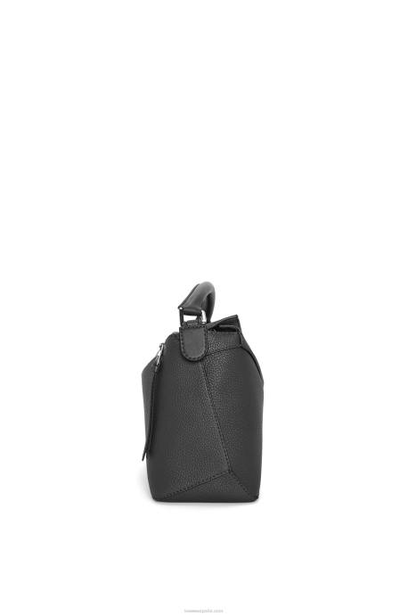 Loewe hombres bolso puzzle edge de piel de becerro granulada LP64540 negro