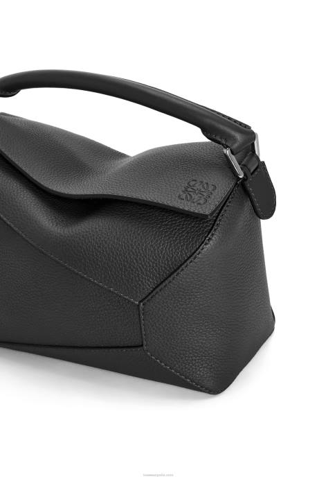 Loewe hombres bolso puzzle edge de piel de becerro granulada LP64540 negro