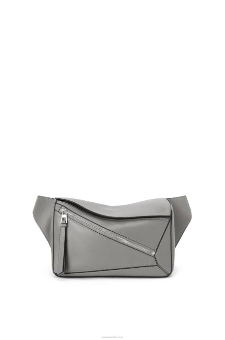 Loewe hombres riñonera puzzle pequeña de piel de becerro clásica LP64565 gris asfalto