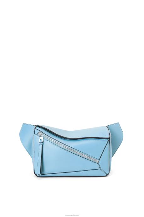Loewe hombres riñonera puzzle pequeña de piel de becerro clásica LP64567 azul olimpico