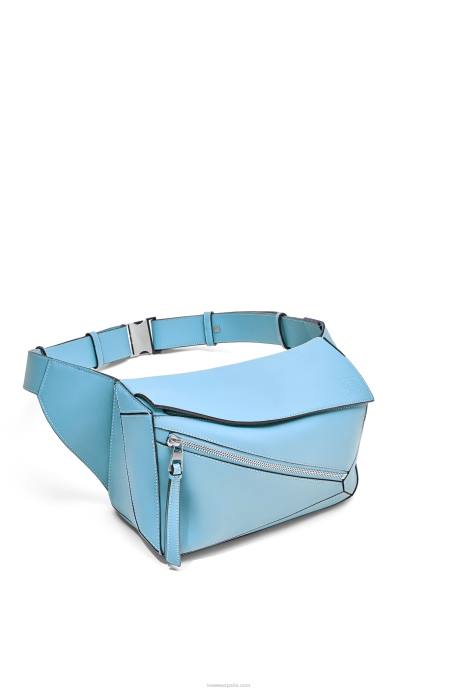 Loewe hombres riñonera puzzle pequeña de piel de becerro clásica LP64567 azul olimpico