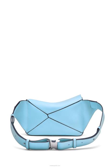 Loewe hombres riñonera puzzle pequeña de piel de becerro clásica LP64567 azul olimpico