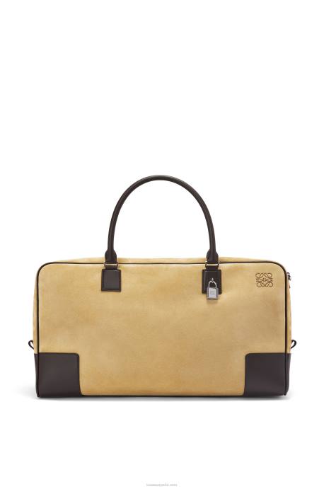 Loewe hombres Bolso amazona 44 de ante y piel de becerro LP64160 dorado/marrón chocolate