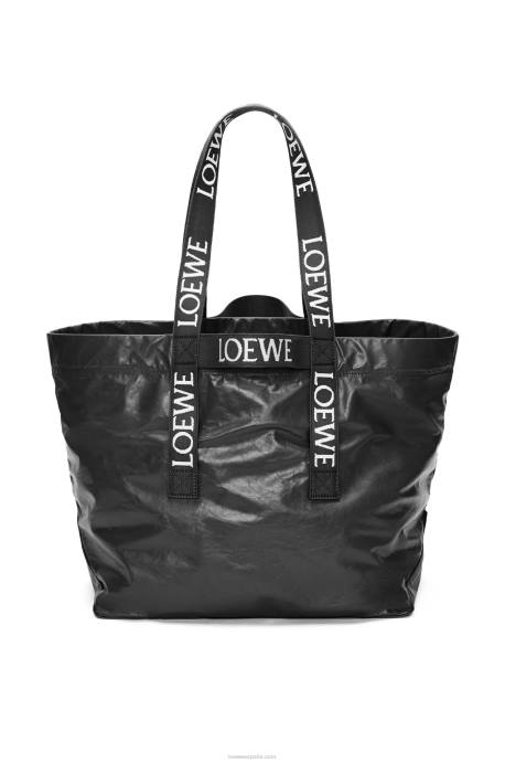 Loewe hombres bolso shopper plegable de piel de becerro color papel LP6468 negro