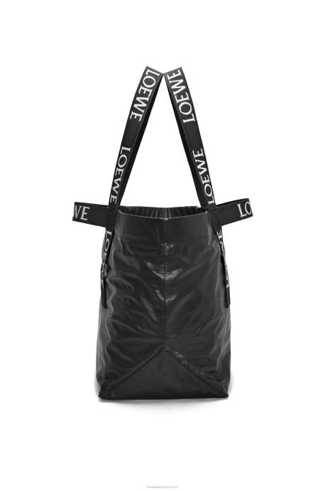 Loewe hombres bolso shopper plegable de piel de becerro color papel LP6468 negro