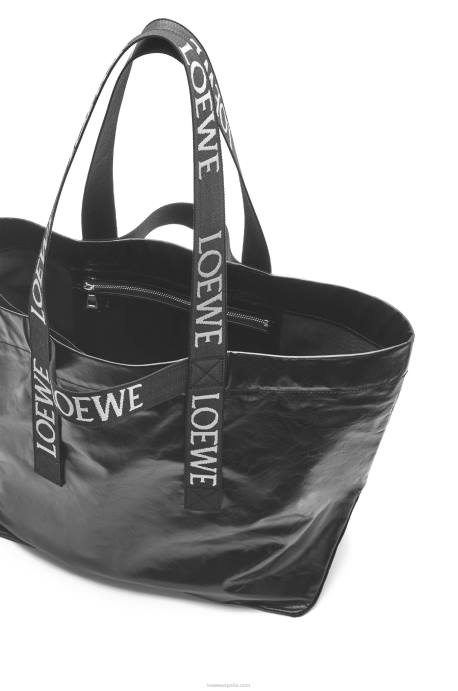 Loewe hombres bolso shopper plegable de piel de becerro color papel LP6468 negro