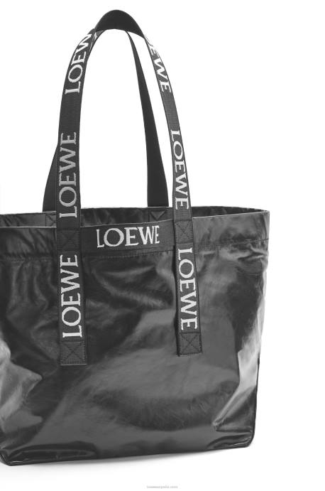 Loewe hombres bolso shopper plegable de piel de becerro color papel LP6468 negro
