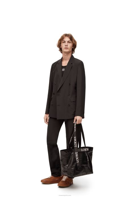 Loewe hombres bolso shopper plegable de piel de becerro color papel LP6468 negro