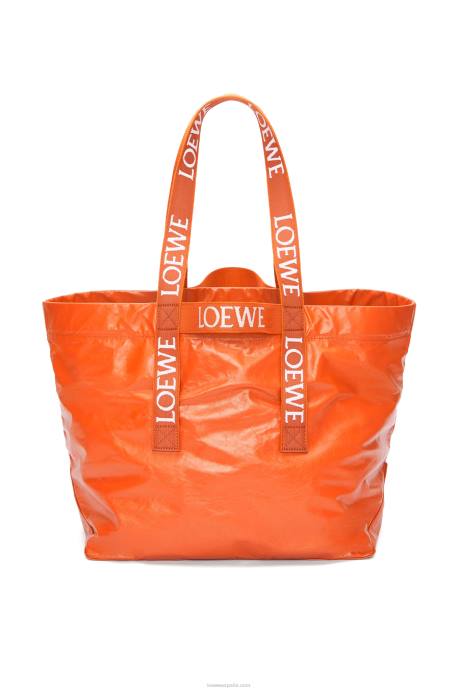 Loewe hombres bolso shopper plegable de piel de becerro color papel LP6469 naranja