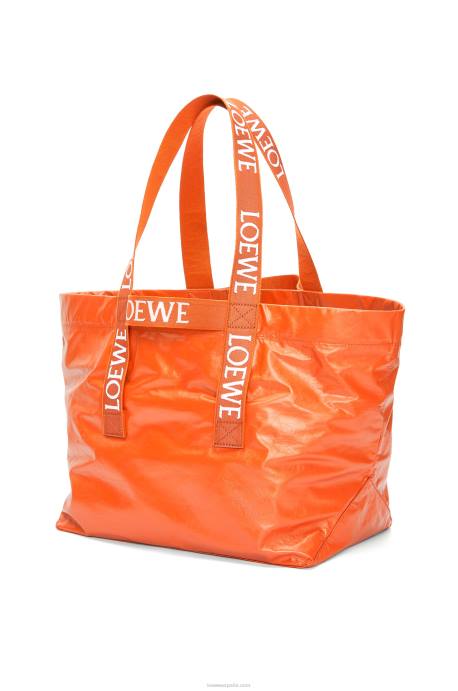 Loewe hombres bolso shopper plegable de piel de becerro color papel LP6469 naranja