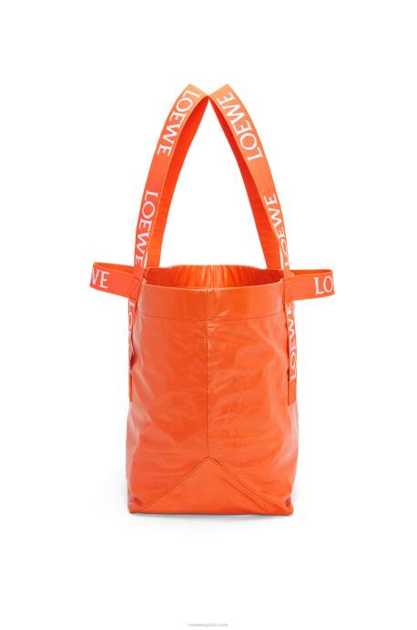 Loewe hombres bolso shopper plegable de piel de becerro color papel LP6469 naranja