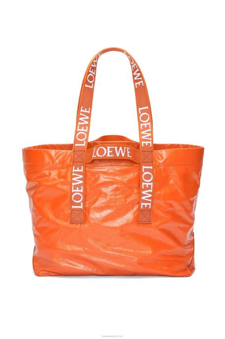 Loewe hombres bolso shopper plegable de piel de becerro color papel LP6469 naranja