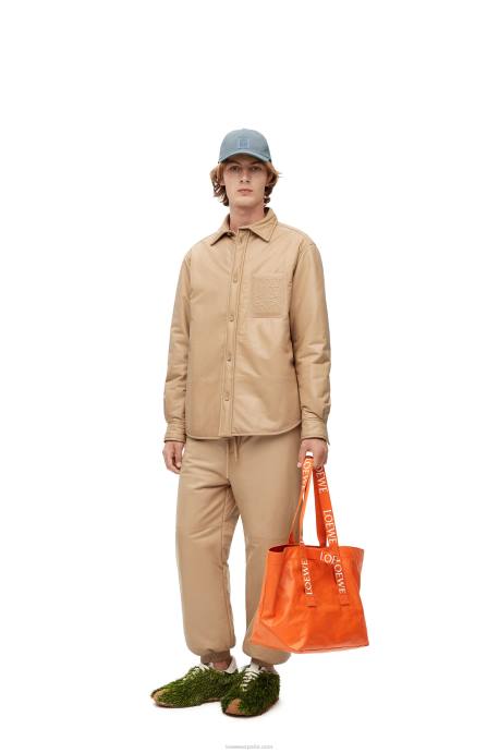 Loewe hombres bolso shopper plegable de piel de becerro color papel LP6469 naranja