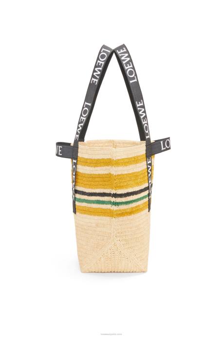 Loewe hombres shopper plegable en rafia LP6416 multicolor/negro