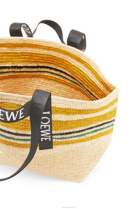 Loewe hombres shopper plegable en rafia LP6416 multicolor/negro