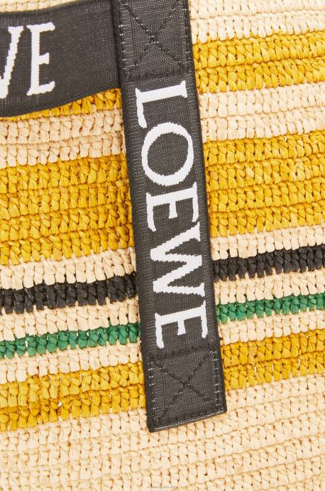 Loewe hombres shopper plegable en rafia LP6416 multicolor/negro