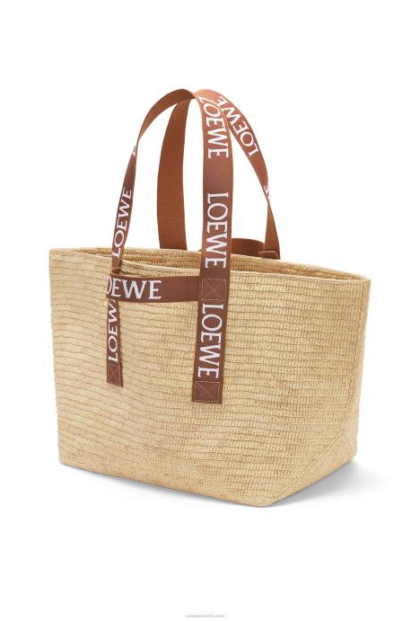 Loewe hombres shopper plegable en rafia LP6438 Bronceado natural