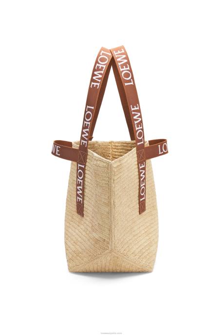 Loewe hombres shopper plegable en rafia LP6438 Bronceado natural