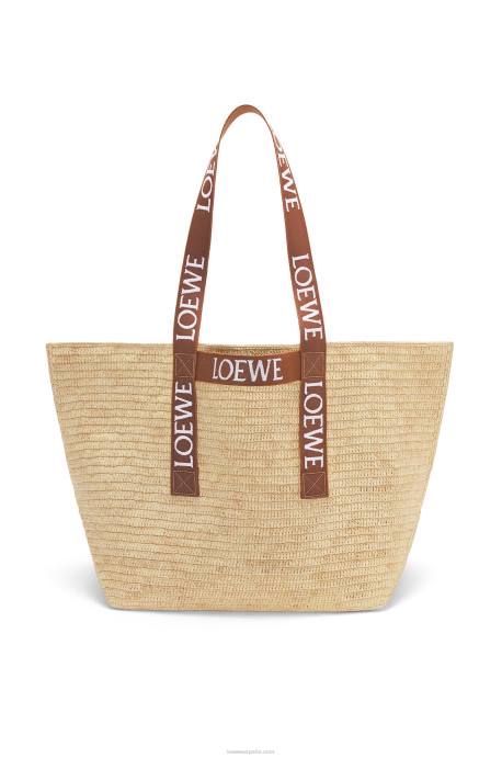 Loewe hombres shopper plegable en rafia LP6438 Bronceado natural