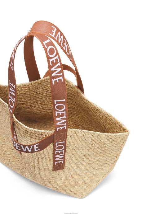 Loewe hombres shopper plegable en rafia LP6438 Bronceado natural