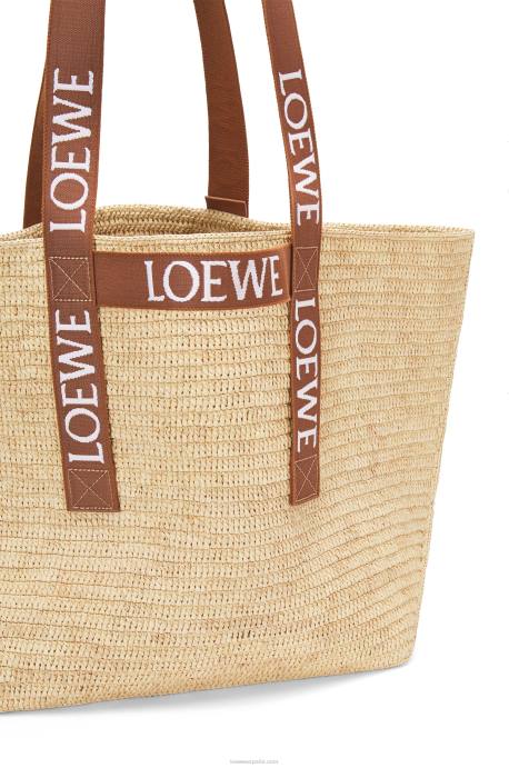 Loewe hombres shopper plegable en rafia LP6438 Bronceado natural