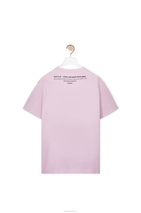Loewe hombres camiseta de algodón con estampado de cerámica LP64819 lila