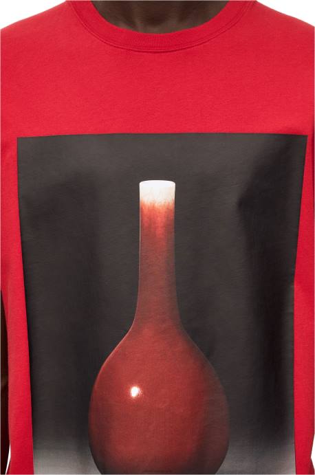 Loewe hombres camiseta de algodón con estampado de cerámica LP64821 rojo