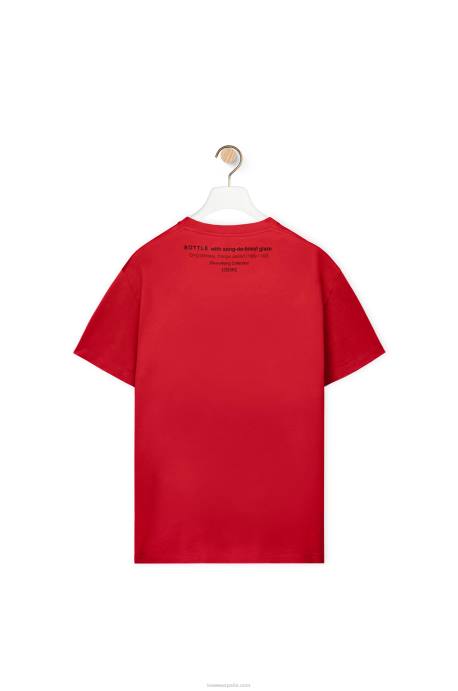 Loewe hombres camiseta de algodón con estampado de cerámica LP64821 rojo