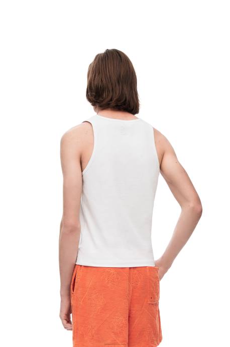 Loewe hombres camiseta sin mangas hinojo de algodón LP64782 blanco/multicolor