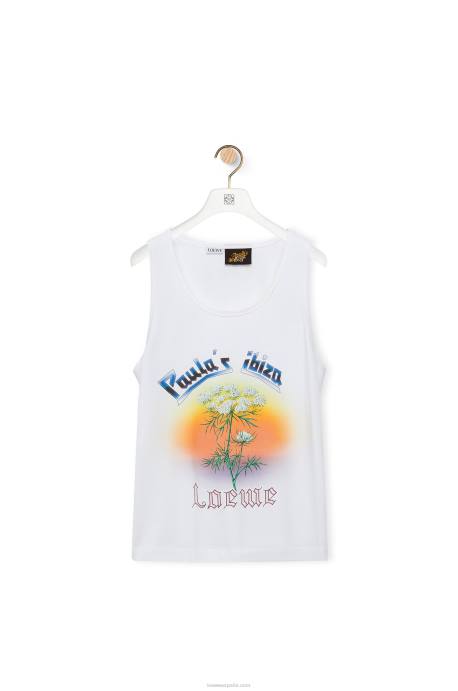 Loewe hombres camiseta sin mangas hinojo de algodón LP64782 blanco/multicolor