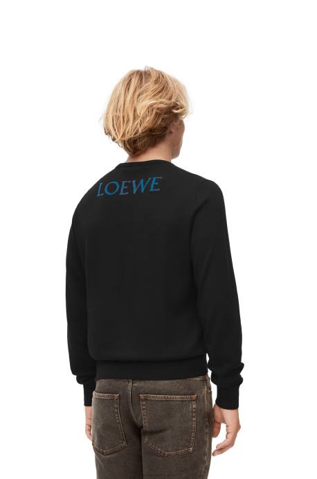 Loewe hombres jersey calcifer de lana LP641025 negro