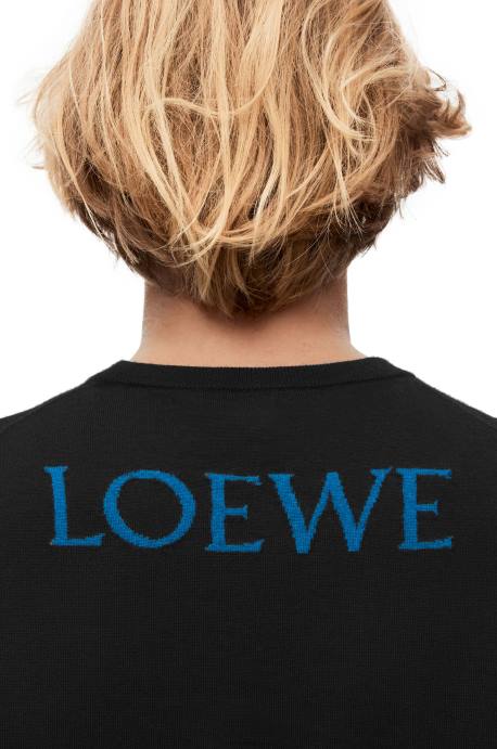 Loewe hombres jersey calcifer de lana LP641025 negro