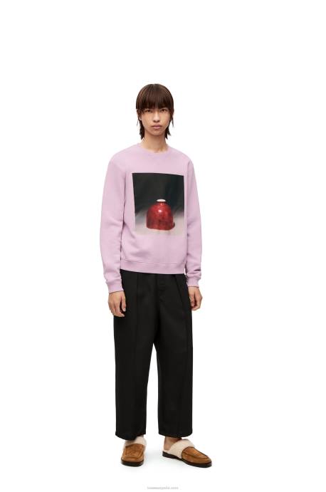 Loewe hombres sudadera con estampado de cerámica en algodón LP64815 lila