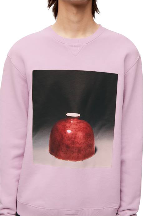 Loewe hombres sudadera con estampado de cerámica en algodón LP64815 lila