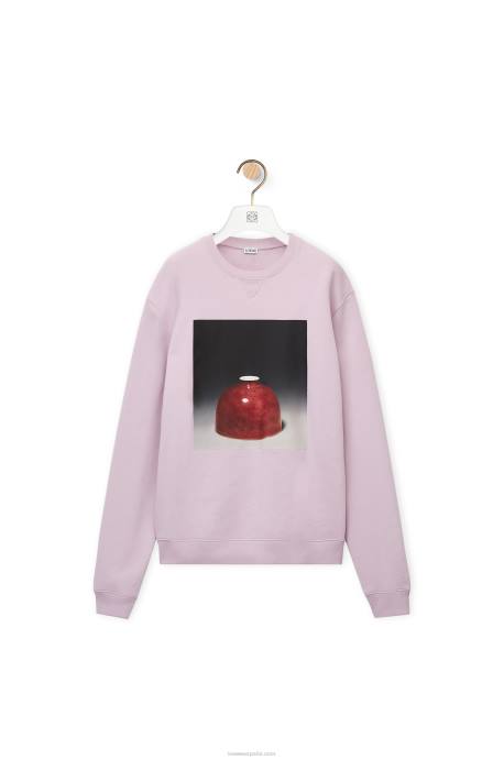 Loewe hombres sudadera con estampado de cerámica en algodón LP64815 lila