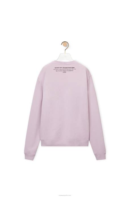 Loewe hombres sudadera con estampado de cerámica en algodón LP64815 lila