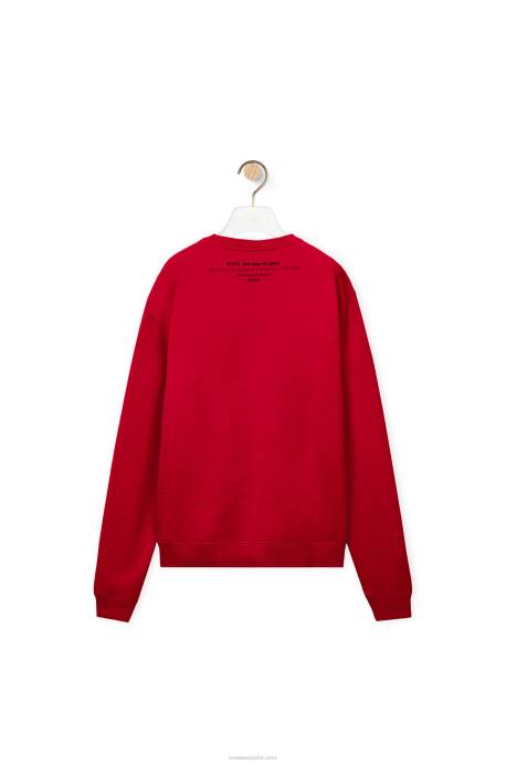 Loewe hombres sudadera con estampado de cerámica en algodón LP64817 rojo