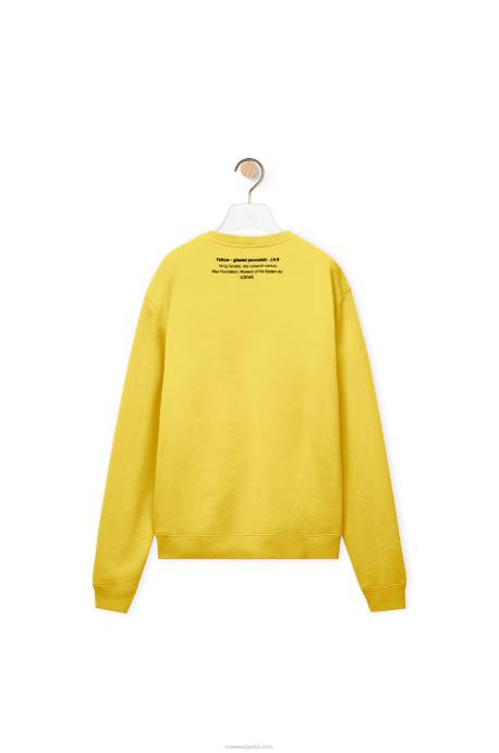Loewe hombres sudadera con estampado de cerámica en algodón LP64818 amarillo