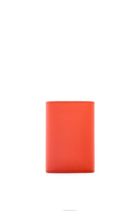 Loewe mujer Cartera vertical pequeña Anagram de piel de becerro granulada LP641205 amanecer naranja