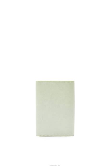 Loewe mujer Cartera vertical pequeña Anagram de piel de becerro granulada LP641234 celadón claro