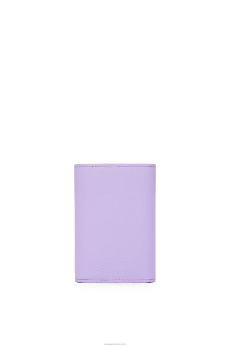 Loewe mujer Cartera vertical pequeña Anagram de piel de becerro granulada LP641237 malva claro